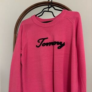 Tommy Hilfiger Hot Pink Script Logo Crewneck